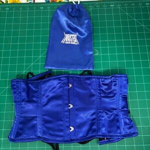 Waisted by Adam Bonilla Royal Blue XS 22” Satin Waist Trainer Corset with Bag